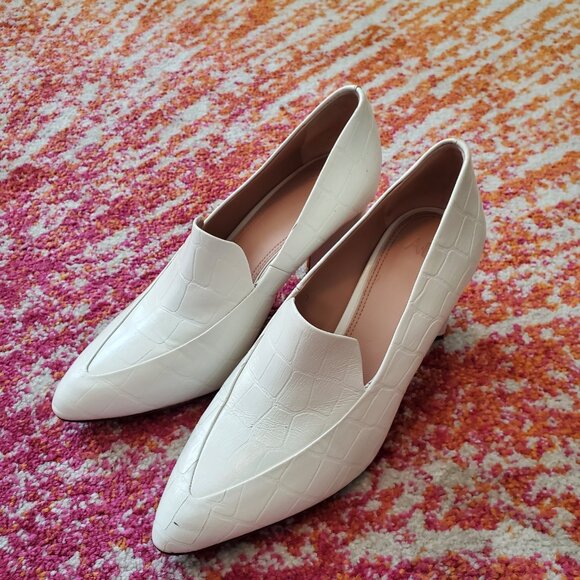 Chunky Heel White Loafer Size 8.5 - Picture 4 of 6